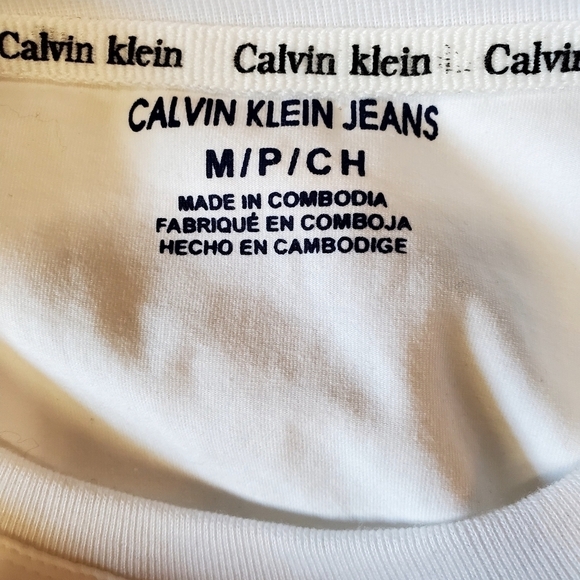 Calvin Klien Jeans Pink White Long Sleeve Tops Size Medium - Picture 9 of 10